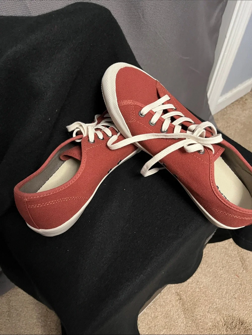 SeaVees Women's Low-Top Canvas Sneakers in Rust with Cream Laces